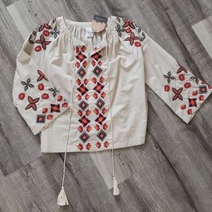 Ivory embroidered blouse